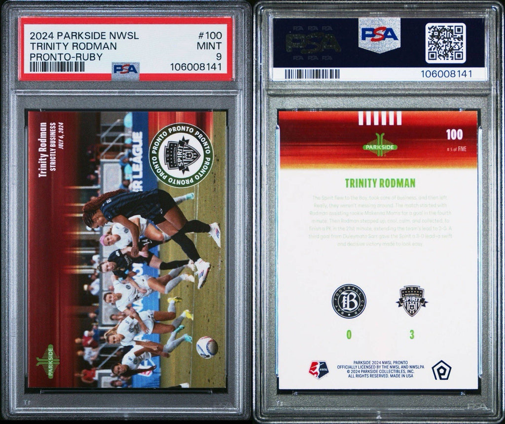 2024 Parkside NWSL Pronto Red /5 Trinity Rodman #100 PSA 9 Mint
