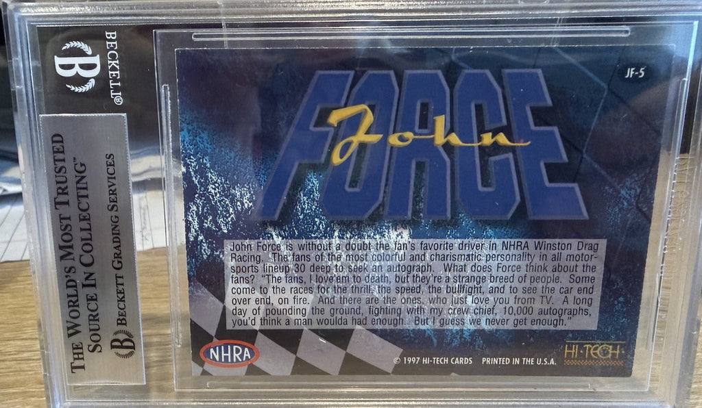 Signed 1997 Hi Tech NHRA #JF5 - John Force - Beckett BAS Slabbed
