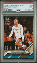 2024-25 Bowman U Now #50 Mikayla Blakes Blue #d /49 - PSA 9 Mint