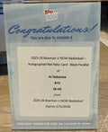 2025-26 Bowman U Now AJ Dybantsa #58-AR Auto Relic Black /10 Redemption