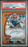 2024 Bowman Chrome U Eugene Wilson Orange Refractor Auto #d /25 PSA  9 Gators