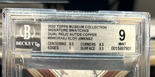2022 Topps Museum ELOY JIMENEZ Dual Relic AUTO Autograph Copper 14/50 BGS 9 Mint