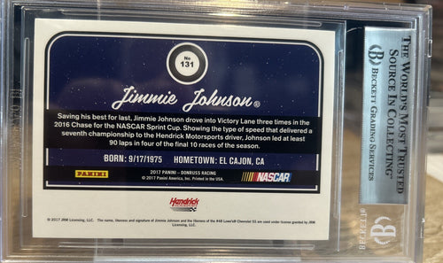 2017 DONRUSS JIMMIE JOHNSON #131 SIGNED AUTOGRAPH BECKETT BAS Slab