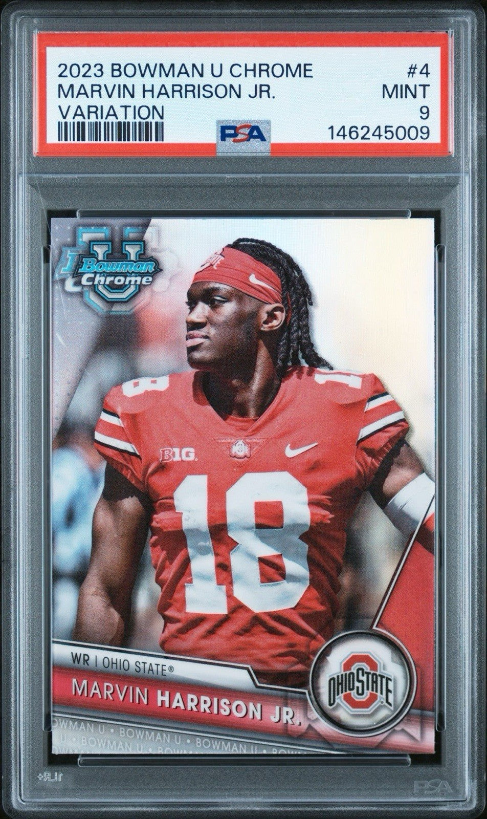 Marvin Harrison Jr 2023 Bowman Chrome Variation SP #4 PSA 9 Mint