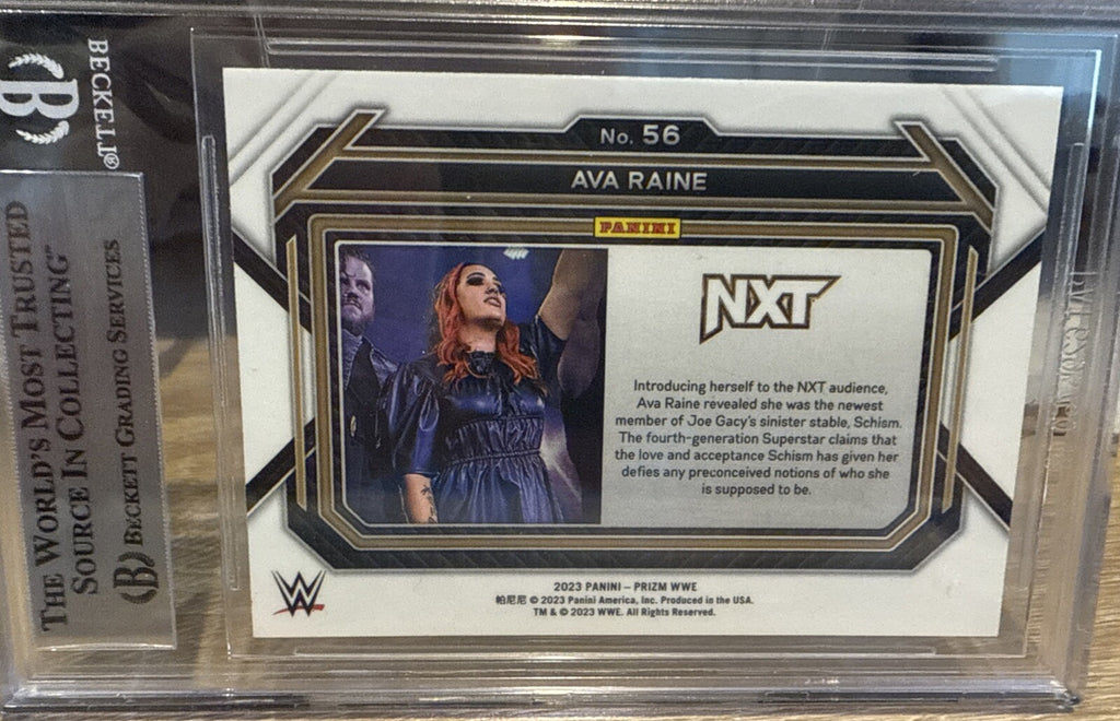 AVA RAINE 2023 PANINI PRIZM #56 SIGNED BECKETT BAS CERTIFIED WWE NXT