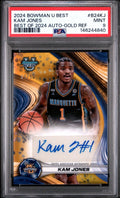 2024-25 Bowman Best U KAM JONES #B24-KJ Gold /50 AUTO Marquette PSA 9 Mint