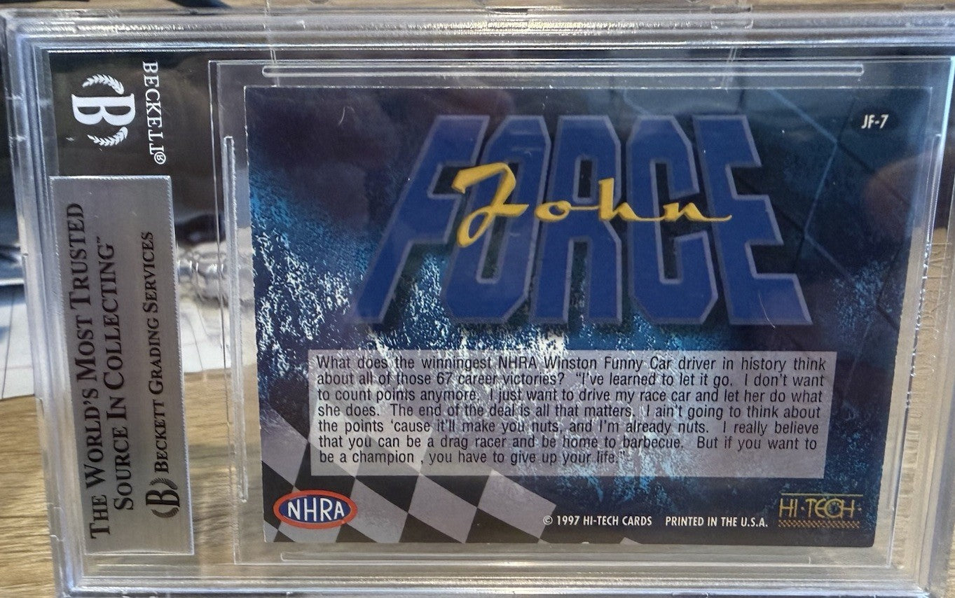Signed 1997 Hi Tech NHRA #JF7 - John Force - Beckett BAS Slabbed
