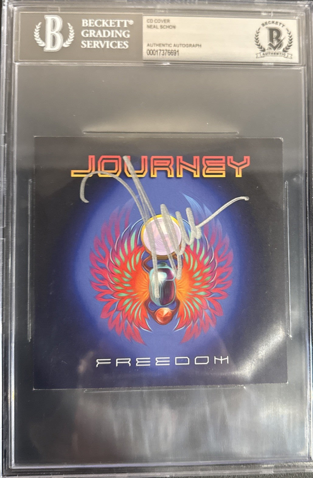 Journey - Neal Schon Signed CD Art Card - Beckett BAS Encased