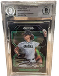 2022 Panini Prizm Draft NOAH SCHULTZ SIGNED Black Prizm- BAS - Slab