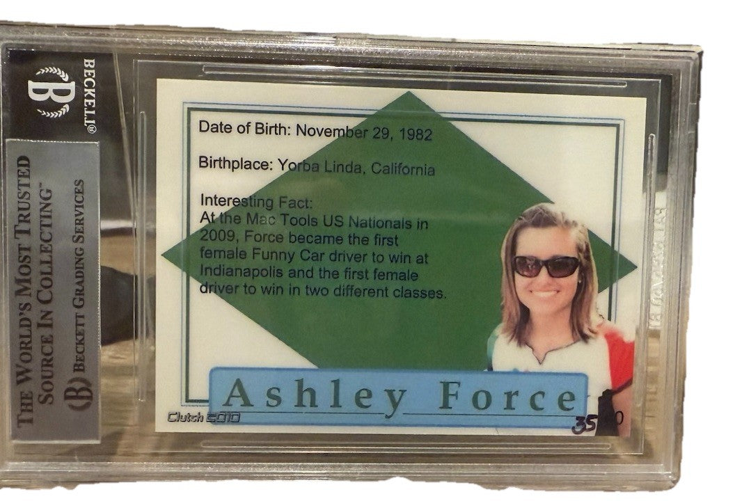 Signed Ashley Force - Custom Trading Card Beckett BAS Slab
