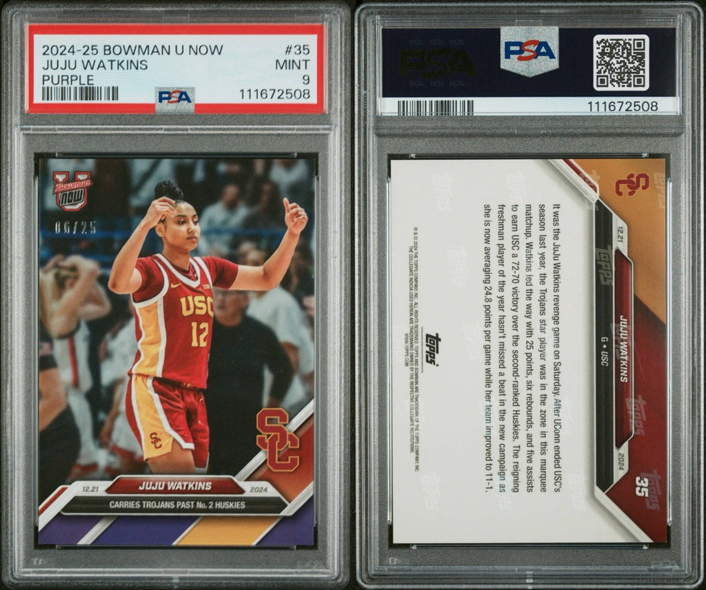 2024 Bowman U Now #35 - JUJU WATKINS Purple Parallel /25 - PSA 9 Mint