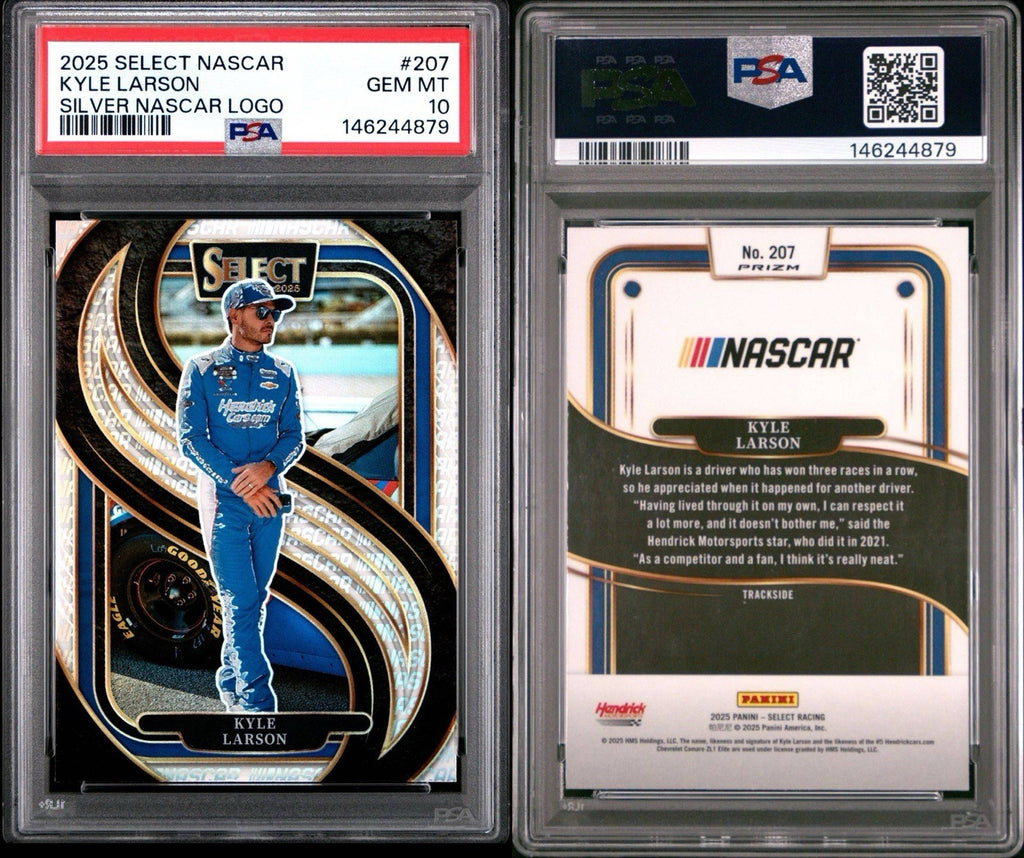2025 Panini Select Kyle Larson Trackside NASCAR LOGO SSP PSA 10 Gem