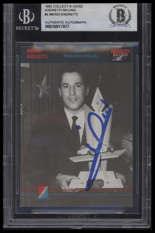 1992 Collect-a-Card Andretti Family Racing #4 Mario Andretti BAS Slab