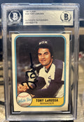 Tony LaRussa Signed 1981 Fleer AUTO Chicago White Sox Beckett BAS Encased Auto