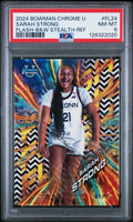 Sarah Strong 2024 Bowman Chrome U Flash #FL24 Black & White Stealth /48 PSA 8