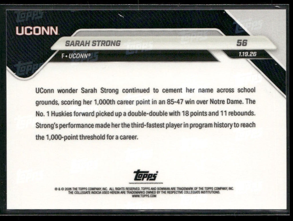 2025-26 Bowman U Now #56 Sarah Strong Gold Foil /50