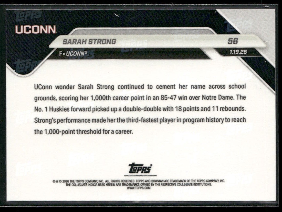 2025-26 Bowman U Now #56 Sarah Strong Gold Foil /50