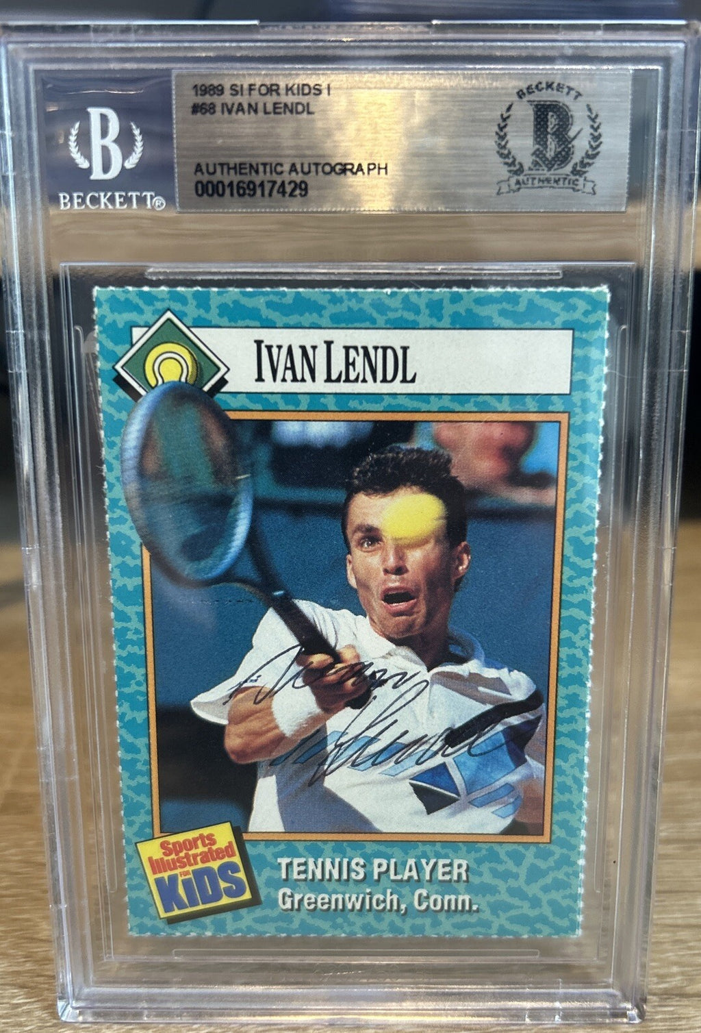 Ivan Lendl Signed 1989 SI For Kids #68 BAS Beckett Autographed Slab
