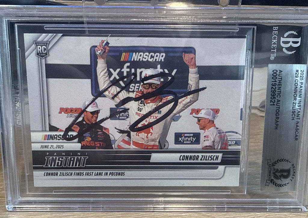 Signed Connor Zilisch 2025 Panini Instant #29 RC /202 - Beckett BAS Slab