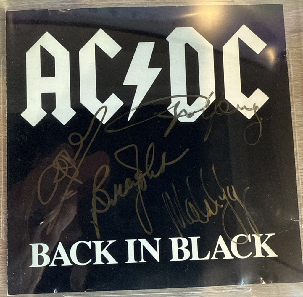 AC/DC 4 Band Member Auto BAS Authenticated Signed BACK IN BLACK CD Booklet