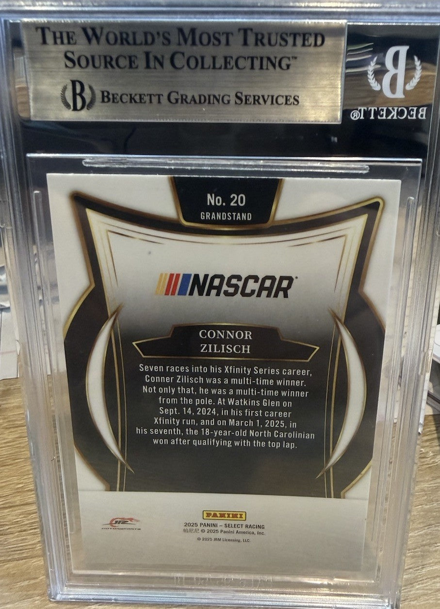 Signed Connor Zilisch 2025 Panini Select #20 - Beckett BAS Slab