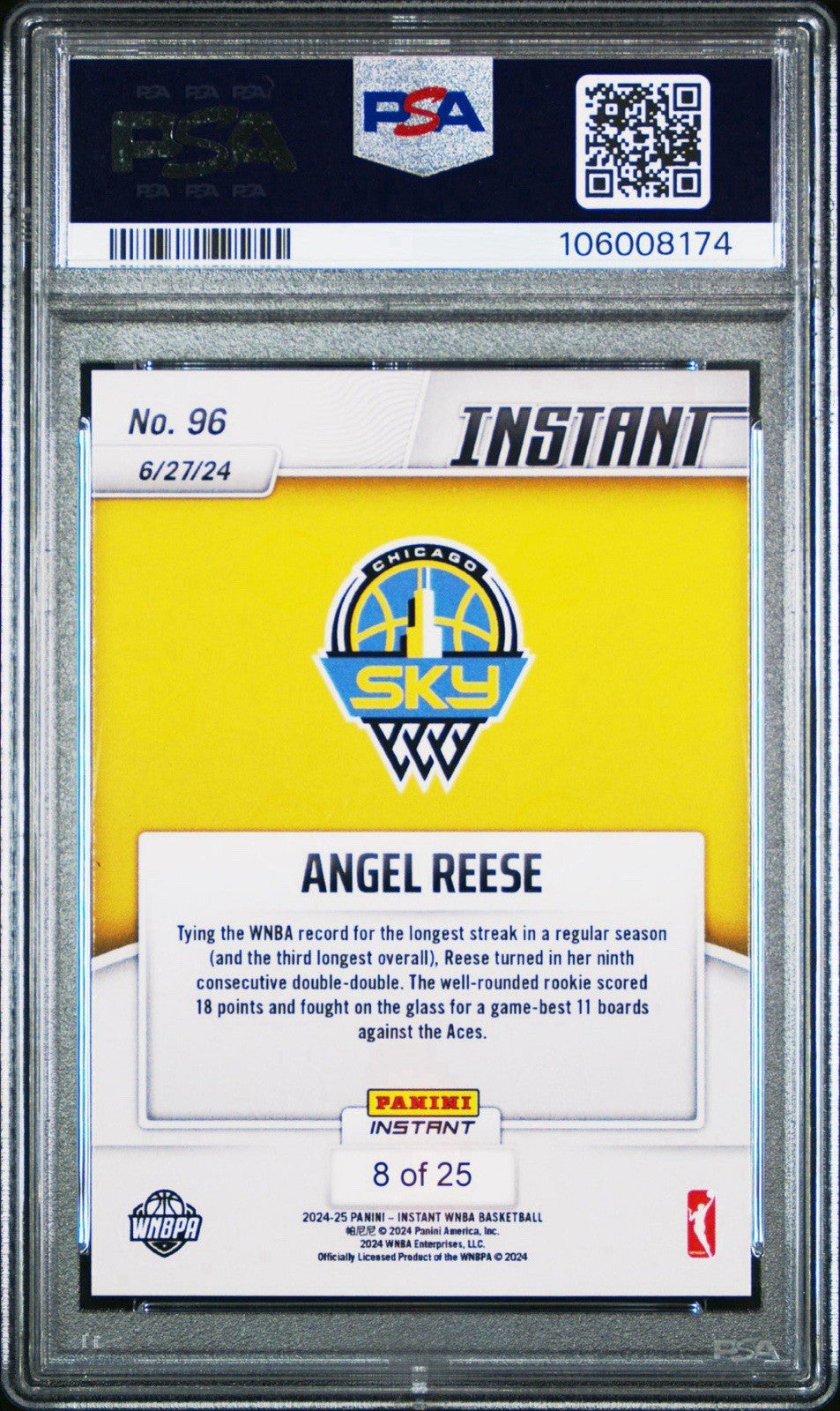 Angel Reese 2024 Panini Instant #96 Jungle /25 - PSA 10 Gem Mint