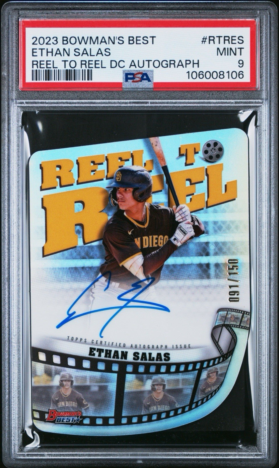 2023 Bowman’s Best Ethan Salas Reel To Reel /150 Autograph - PSA 9 Mint