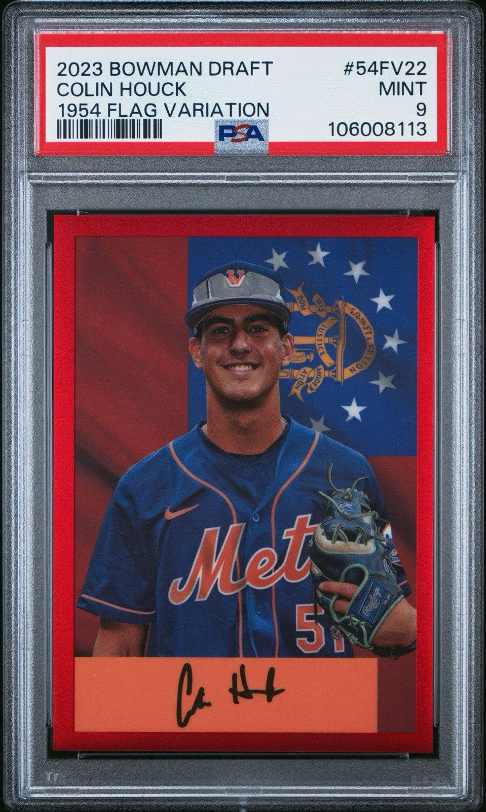 2023 Bowman Draft Bowman Flag Variation Colin Houck 1954 Flag Variation PSA 9