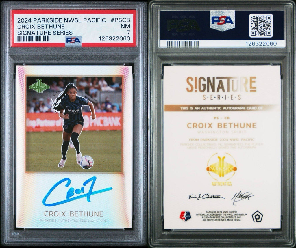 CROIX BETHUNE 2024 PARKSIDE NWSL PACIFIC CHROME REFRACTOR SP AUTO #PS-CB PSA 7