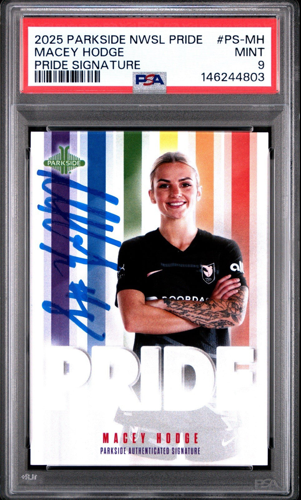 2025 PARKSIDE NWSL Pride MACEY HODGE RC AUTO SIGNATURE SERIES #PS-MH - PSA 9