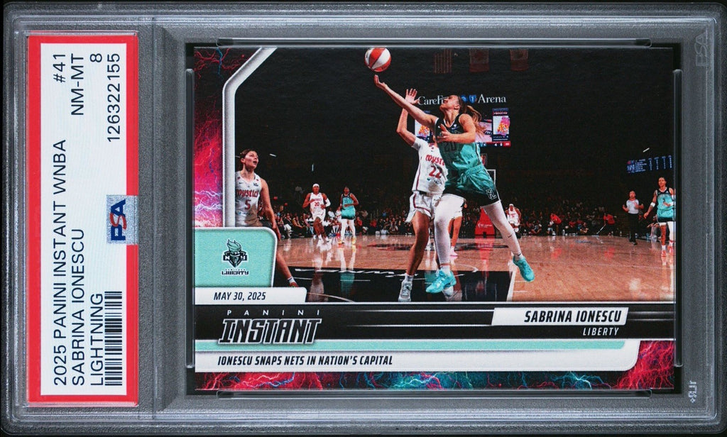 2025 PANINI INSTANT WNBA #41 SABRINA IONESCU - Lightning #d /5 - PSA 8
