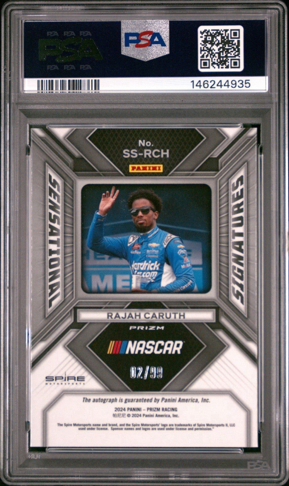 2024 Prizm - Rajah Caruth #SS-RCH - Red Auto /99 - PSA 9 Mint