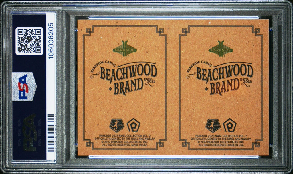 2024 PARKSIDE NWSL Alex Morgan /Dibernardo BEACHWOOD BRAND PSA 9