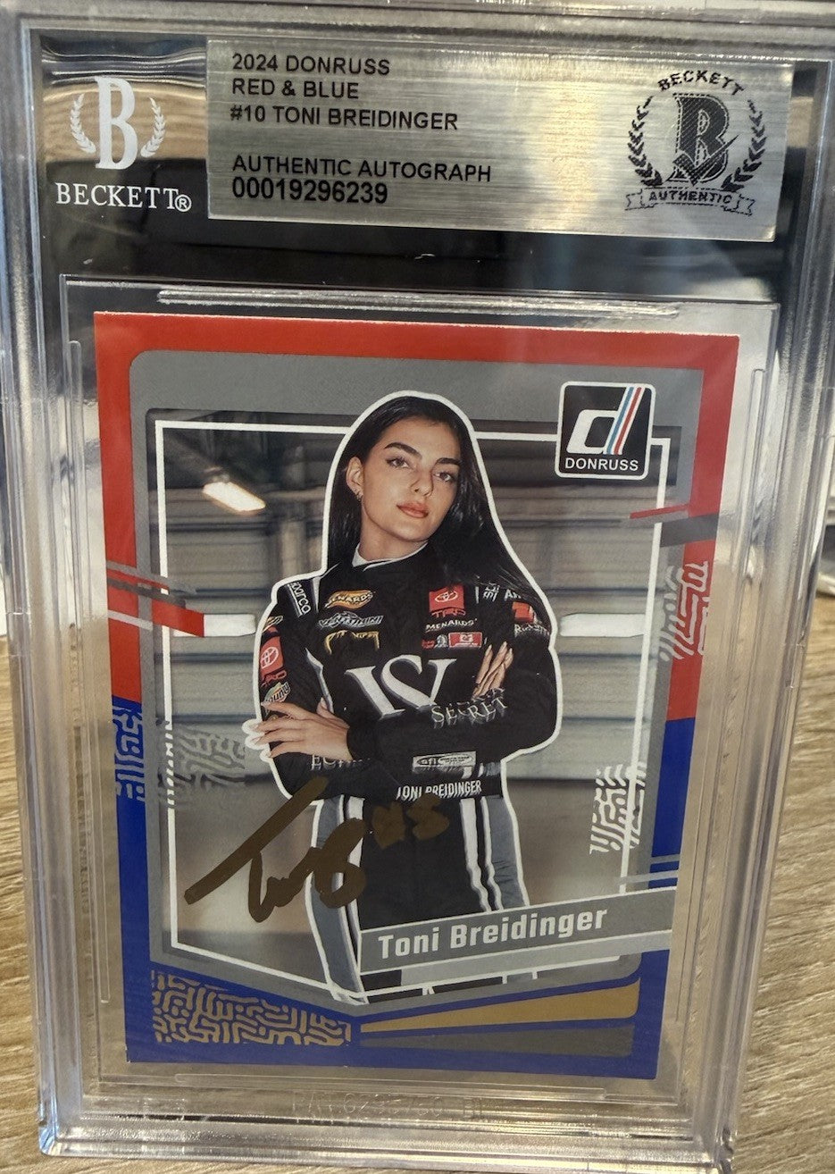 Signed 2024 Donruss Red & Blue #10 Toni Breidinger - Beckett BAS Slab