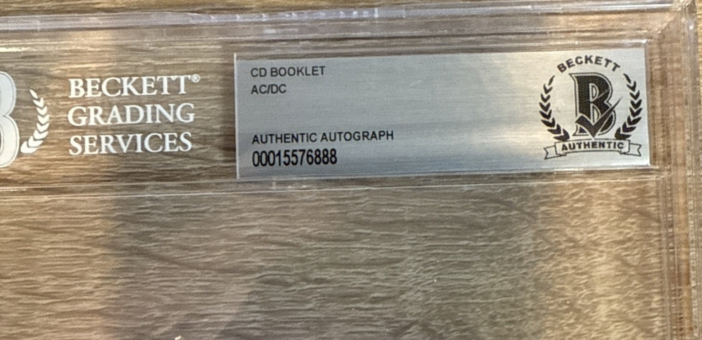 AC/DC 4 Band Member Auto BAS Authenticated Signed BACK IN BLACK CD Booklet