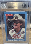 Signed Richard Petty 1991 Traks #43 NASCAR Beckett BAS Slab