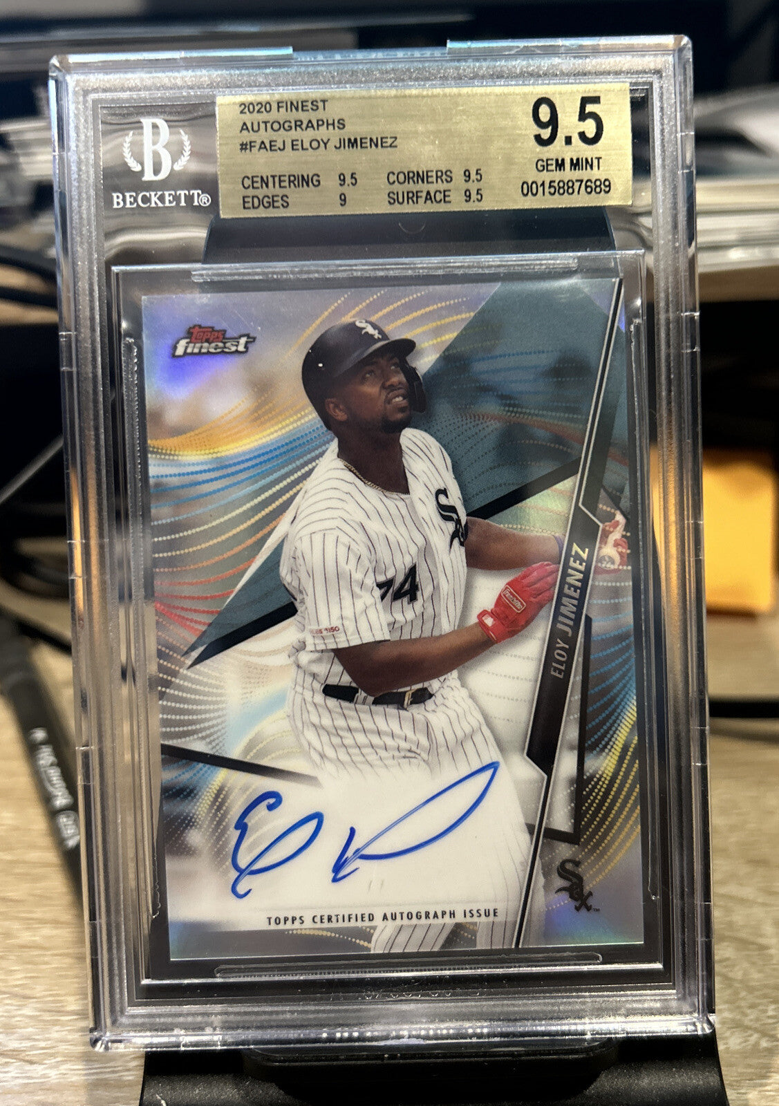 2020 Topps Finest Eloy Jimenez AUTO BGS 9.5 GEM MINT #FA-EJ