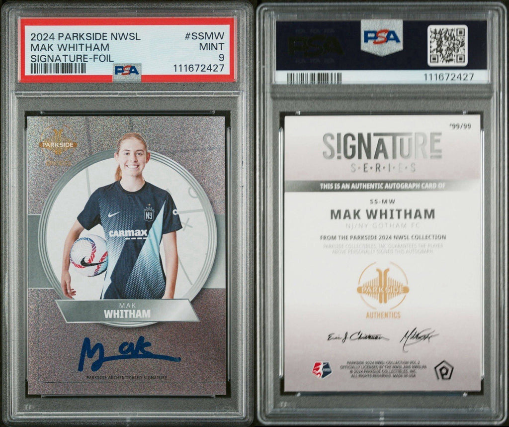 Mak Whitham 2024 Parkside NWSL Vol 2 Signature Series FOIL /99 PSA 9 Auto RC