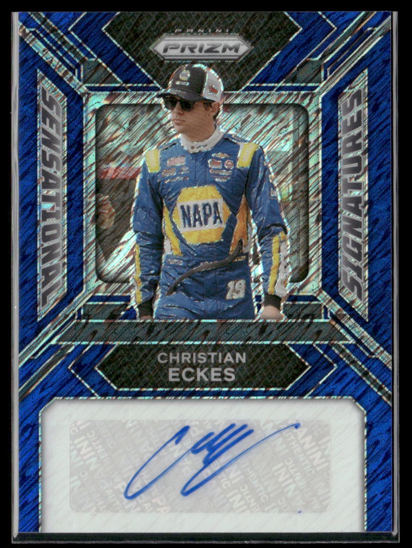2024 Panini Prizm Racing #SS-CES Christian Eckes FOTL Blue Shimmer Auto /4