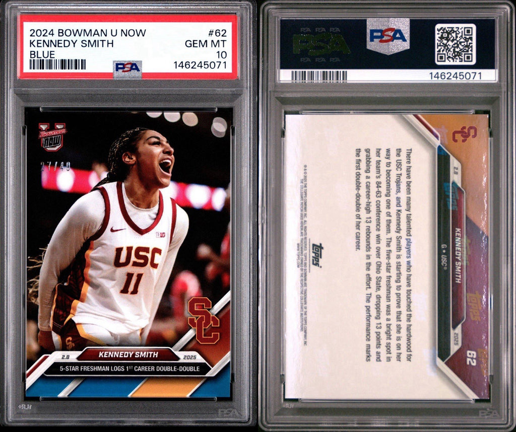 2024-25 Bowman U Now Topps #62 Kennedy Smith Blue Parallel #d /25 -  PSA 10 Gem