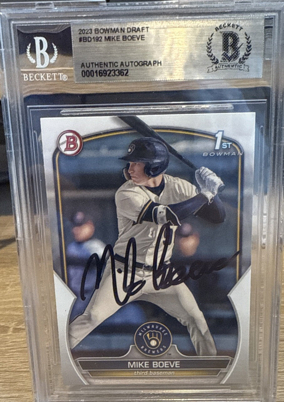 Mike Boeve Auto 2023 Bowman 1st Draft BAS Beckett Authentic On Card Signed