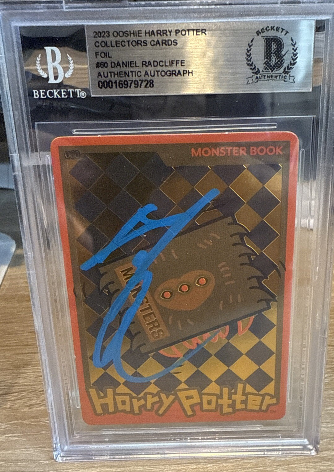 Daniel Radcliffe Signed 2023 Ooshie Harry Potter Collectors Foil #60 BAS Slab