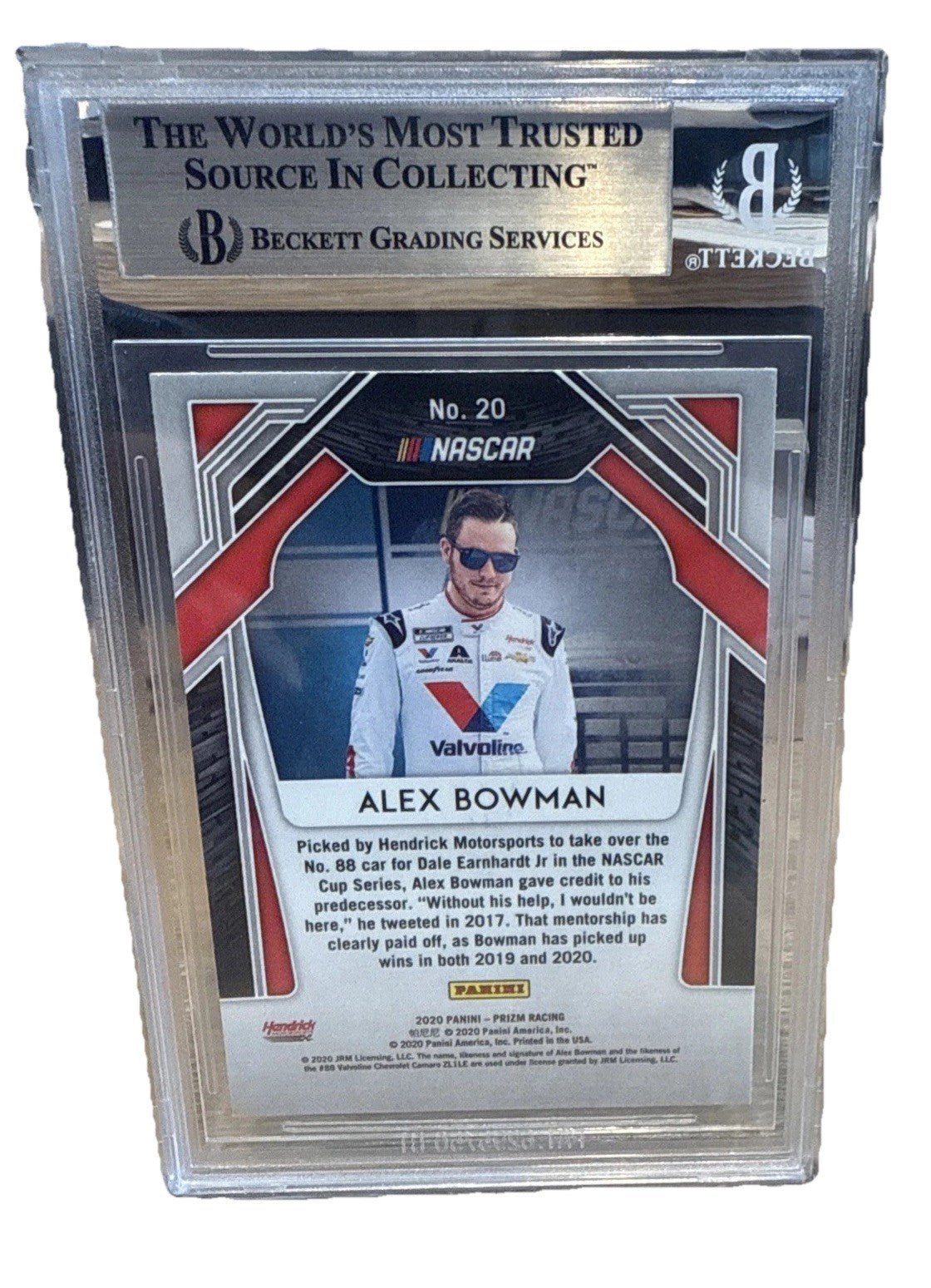 Signed 2021 Panini Prizm #20 Alex Bowman - Beckett BAS Slab