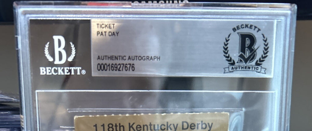 Pat Day SIGNED 1992 Kentucky Derby Ticket Stub Winning Jockey BAS BECKETT