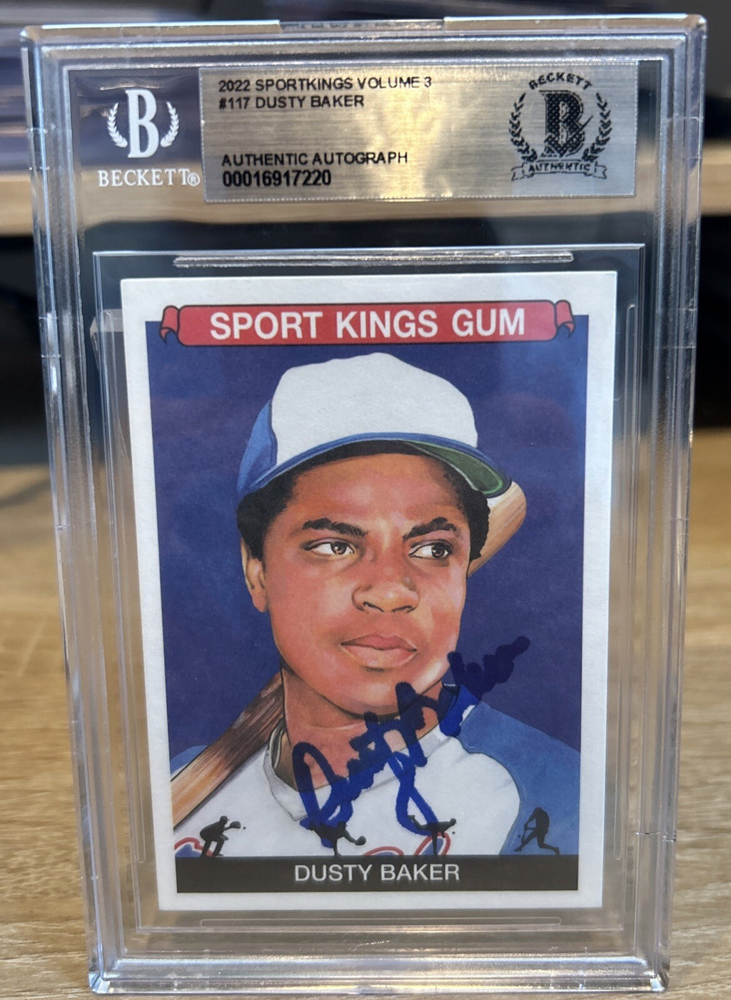 Signed DUSTY BAKER 2022 Sportskings Vol 3 #117  BAS BECKETT SLAB