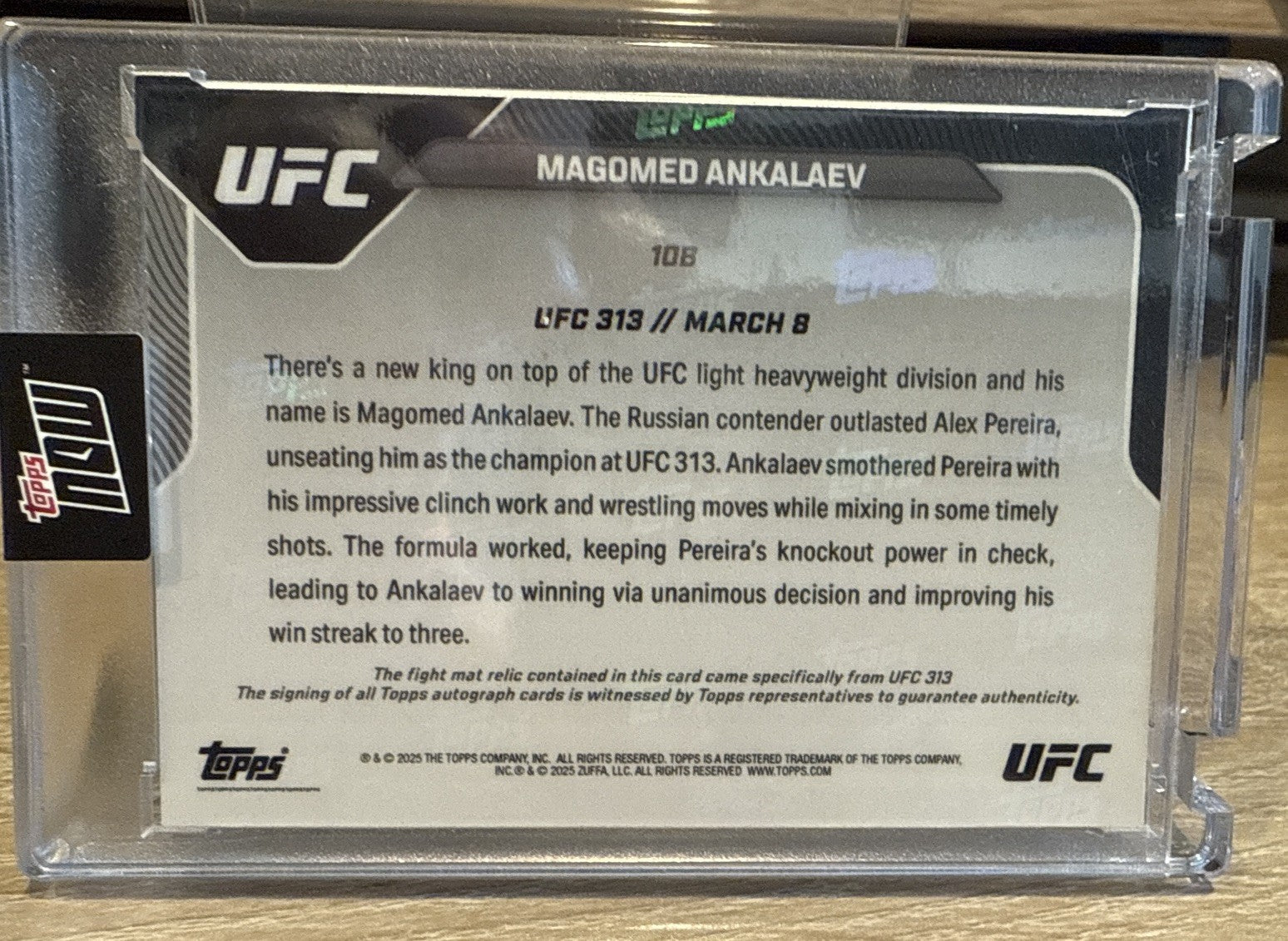 Magomed Ankalaev 2025 UFC Topps Now Auto Relic Orange Parallel #d /25