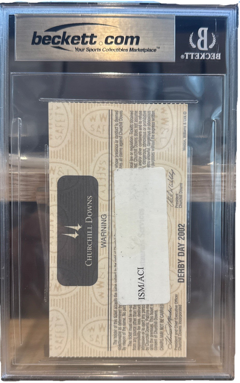 Bob Baffert SIGNED 2002 Kentucky Derby Ticket Stub Winning Trainer BAS BECKETT