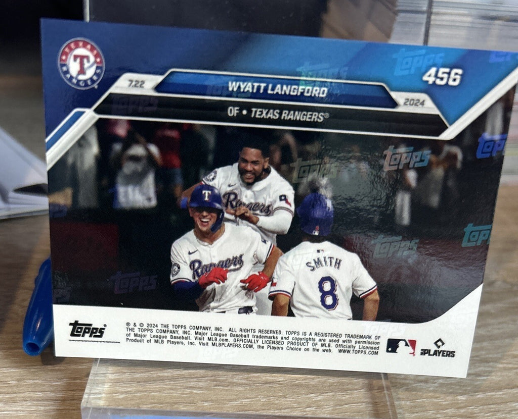 Wyatt Langford RC 1st Walk-off - 2024 MLB TOPPS NOW #456 Blue Parallel #d /49