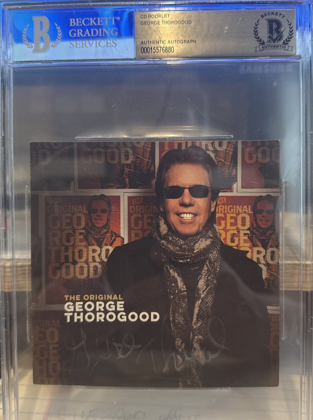 Signed GEORGE THOROGOOD AUTOGRAPHED THE ORIGINAL CD Booklet Beckett Encased BAS