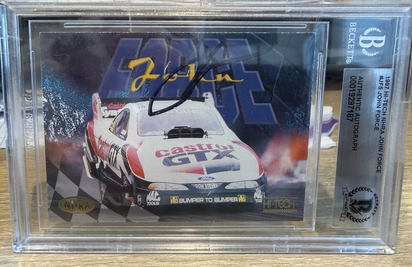 Signed 1997 Hi Tech NHRA #JF5 - John Force - Beckett BAS Slabbed
